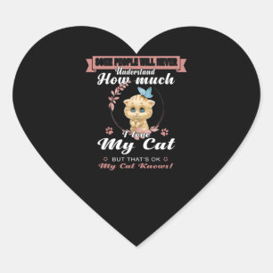 Adesivo Coração Cat Lovers   Quanta Ama Meu Proprietário De Gatos 
