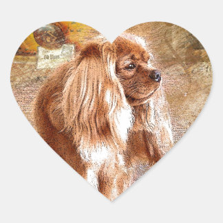 Adesivo Coração Cavalier King Charles Spaniel