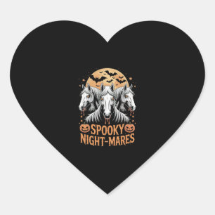Adesivo Coração Cavalo de Halloween da Noite Mares Spooky