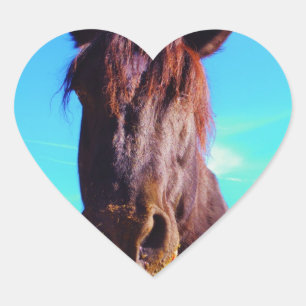 Adesivo Coração Cavalo Roxo com Boca Verde