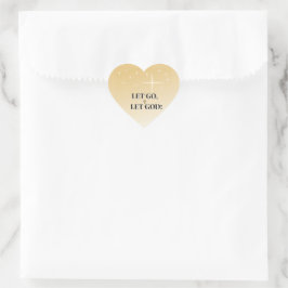 Adesivo Coração Celestial Let Go Let God Cross Blessing