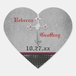 Adesivo Coração Céltica Vermelha, Preta, Cinza Vinheta