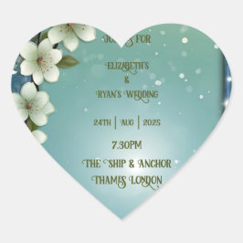 Adesivo Coração Cereja Whimsical floresce com Sparkles