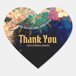 Adesivo Coração Chá de fraldas Boho Chic Bohemian Floral & Feenas