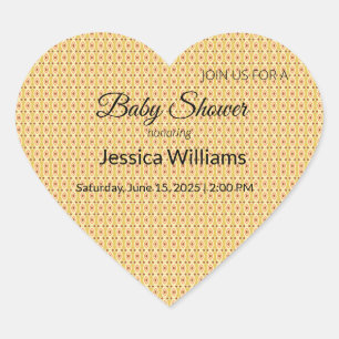 Adesivo Coração Chá de fraldas Cute Boho Sexo Neutro, Personalizáv