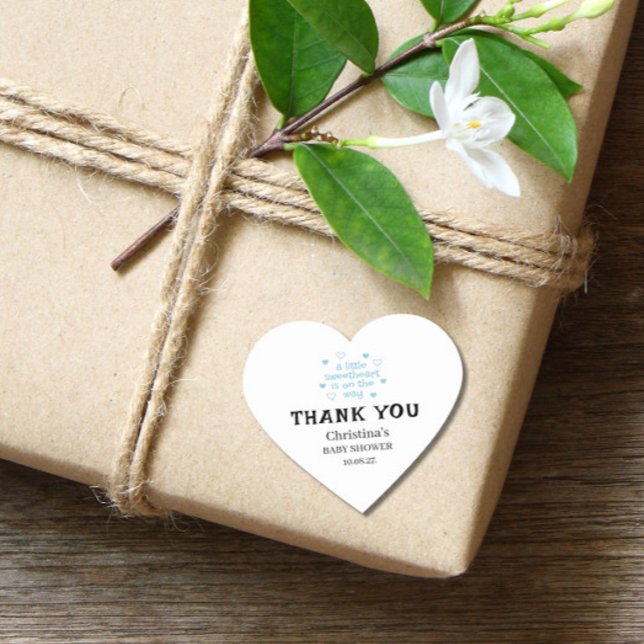 Adesivo Coração Chá de fraldas de Menino Azul (Criador carregado)