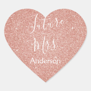 Adesivo Coração Chá de panela de Ouro da Sra. Cor-de-rosa