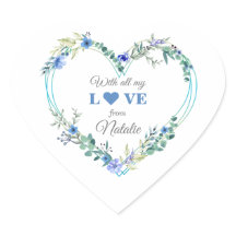 Chá de panela Romântico Azul Aquarela Floral