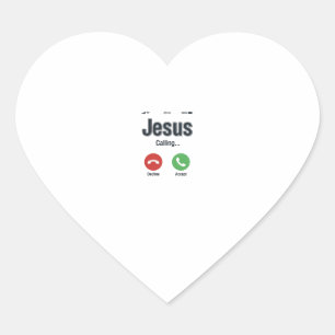 Adesivo Coração Chamado de Jesus Tela de telefone Camiseta Cristã