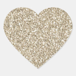 Adesivo Coração Champagne Dourada Glitzy Glitter
