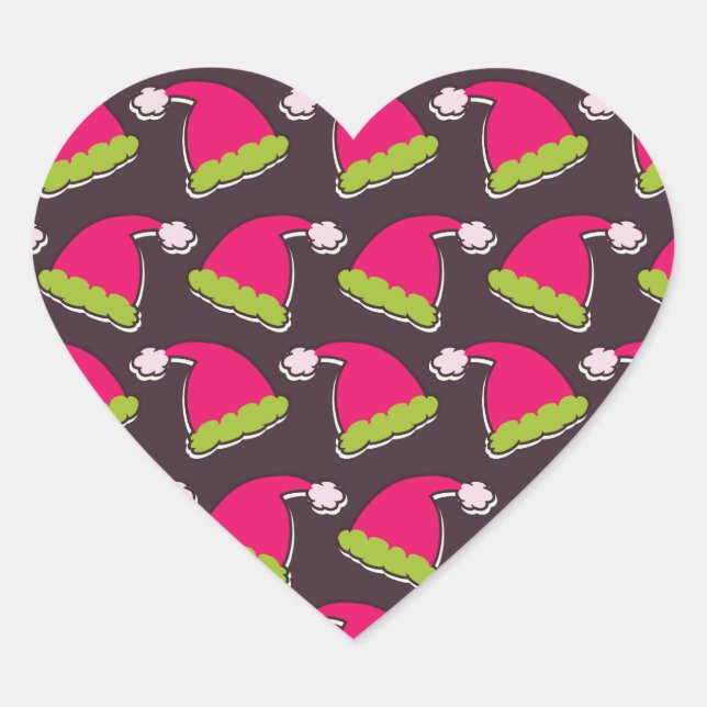 Adesivo Coração chapéu do papai noel (Frente)