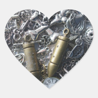 Adesivo Coração Charms Steampunk