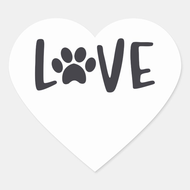 Adesivo Coração CHAVEIRO de Pata do AMOR (Frente)