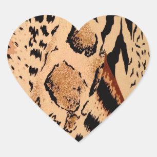 Adesivo Coração Cheetah Pattern