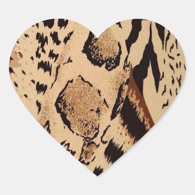 Adesivo Coração Cheetah Pattern (Frente)