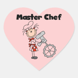 Adesivo Coração Chef Mestre - Feminino
