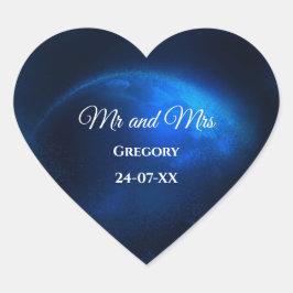 Adesivo Coração Cheio de casamento Celestial Blue Moon & Stars Mid