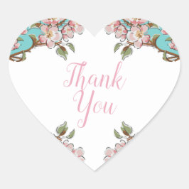 Adesivo Coração Cherry Blossom Chá de fraldas