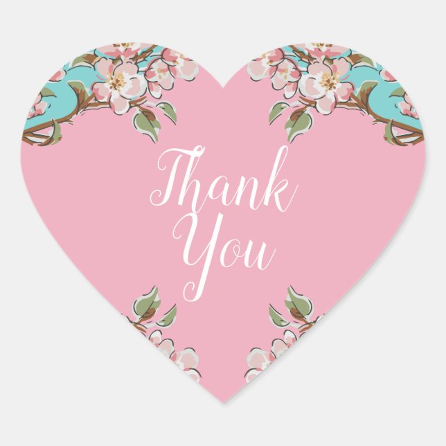 Adesivo Coração Cherry Blossom Chá de fraldas (Frente)