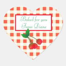 Cherry on Gingham Sticker