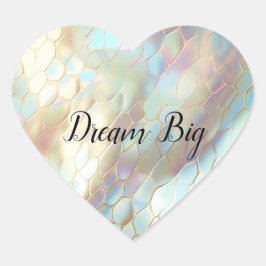 Adesivo Coração Chic Pearl Aqua Blue Abstrato