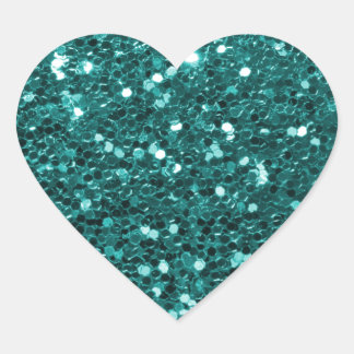 Adesivo Coração Chic Teal Faux Glitter