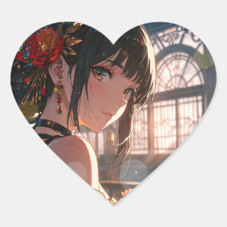 Adesivo Coração Chica con flores