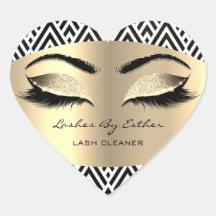 Adesivo Coração Chicotes Dourados do brilho pela composição