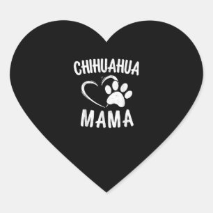 Adesivo Coração Chihuahua Mama Dogt Pet Lover Dog Chi-chi Mãe