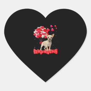 Adesivo Coração chihuahua valentines day out heart dog lover
