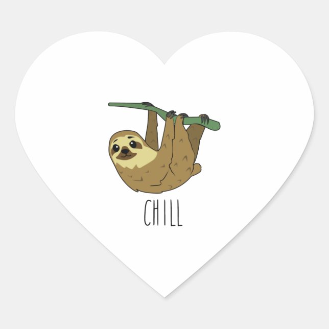 Adesivo Coração CHILL Sloth (Frente)