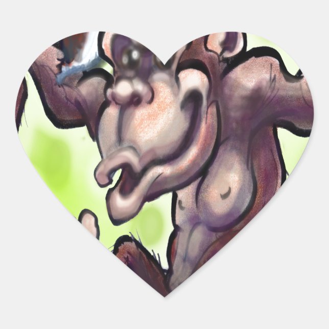 Adesivo Coração Chimpanzé Natal (Frente)