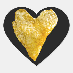 Adesivo Coração Chip De Batata Em Forma De Coração