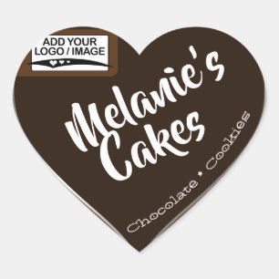 Adesivo Coração Chocolate Cookies Pacote de bolos Modelo