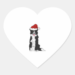 Adesivo Coração Christmas Border Collie