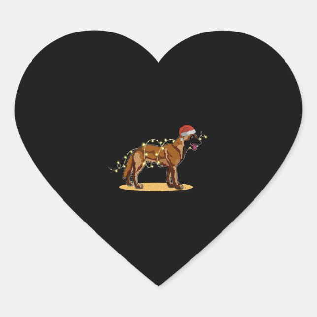 Adesivo Coração Christmas Lights Belga Malinois (Frente)