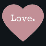 Adesivo Coração Christmas Love Dusty Rosa<br><div class="desc">Vestígios festivos de Natal elegantes, selagem ou adesivo de presente com o texto "Amor" em tipografia de na moda chic sobre fundo roxo rosa empoeirado. Perfeito para seus presentes de Natal, enviando e enviando pacotes festivos para pequenas empresas. Se precisar de ajuda ou produtos correspondentes, entre em contato conosco através...</div>