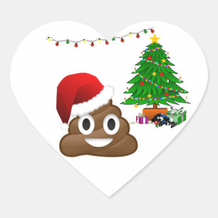 Adesivo Coração christmas poo emoji