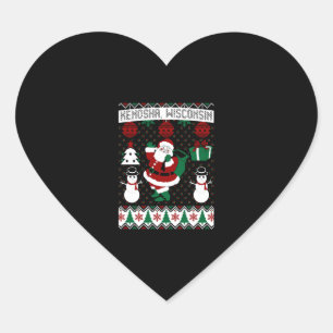 Adesivo Coração Christmas Ugly Sweater Kenosha Wisconsin