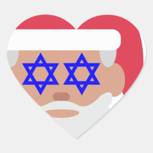 Adesivo Coração christmukkah santa claus emoji