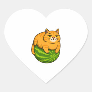 Adesivo Coração Chubby Cat na Camisa Memória de Melancia