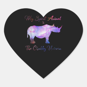 Adesivo Coração Chubby Unicórnio Rhino Funny Cute Adorável Anima
