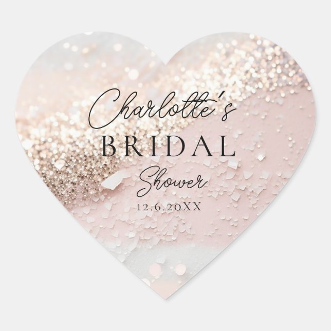 Adesivo Coração Chuva de Ar Bridal com Brilho   (Frente)