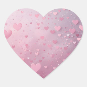 Adesivo Coração Chuva de Coração Rosa