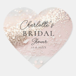 Adesivo Coração Chuva de Noiva Brilhante  