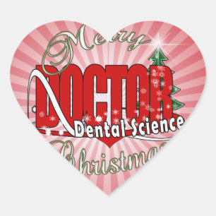 Adesivo Coração Ciência dentária do NATAL