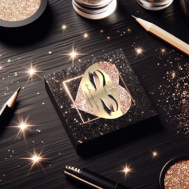 Adesivo Coração Cierra Glitter Rosa Dourada Lash Crown Makeup (Cierra Glitter Rose Gold Lash Crown Heart Makeup Heart Sticker)