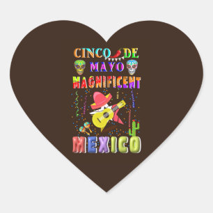 Adesivo Coração Cinco de Mayo magnífico México