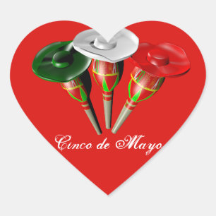 Adesivo Coração Cinco de Mayo, mexicano da festa