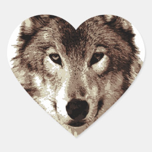 Adesivo Coração Cinza Wolf